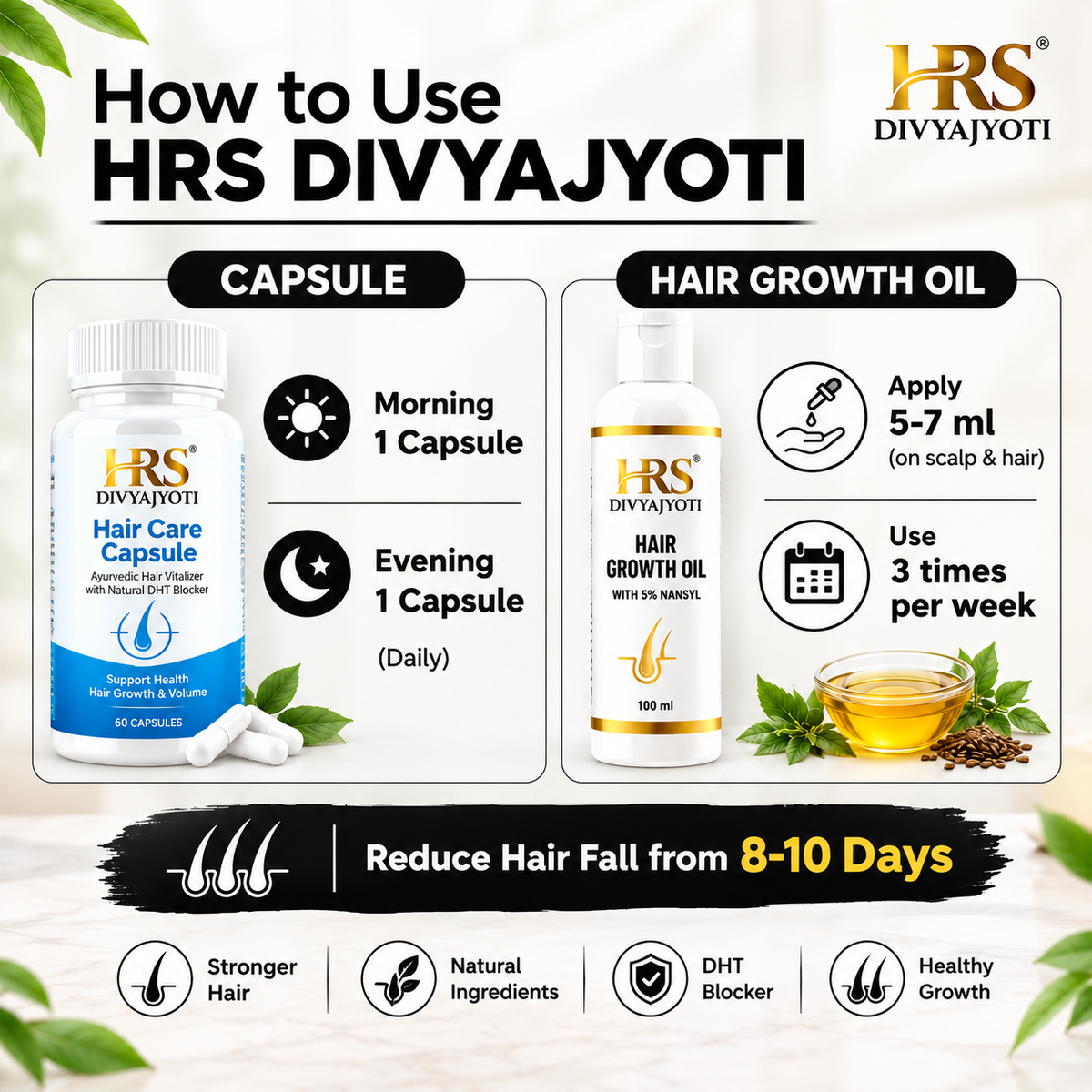 HRS Divyajyoti Hair Growth Oil and Capsule